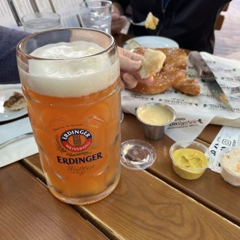 Biergarten at Old World - think this was the paulaner hefe 1L $16 - German Near Me - Huntington Beach, California