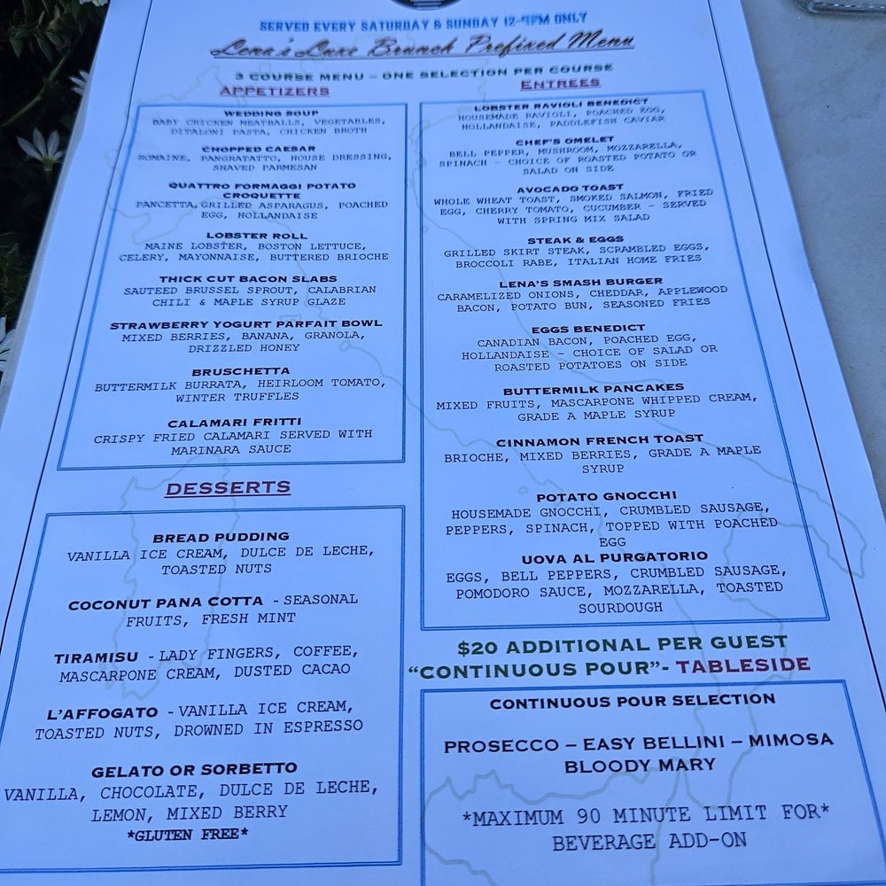 Brunch menu Brunch menu
