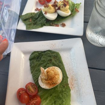 The Point Crab House and Grill - Nanny's Deviled Eggs. With crab and bacon bits - Seafood Near Me - Arnold, Maryland