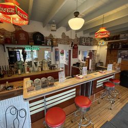 Sara's Ice Cream - Inside the front door, looking at the 1930s Bastian Blessing soda fountain.