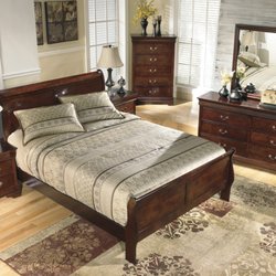 Northwest Furniture Outlet - Can you believe that you can get this queen wood bed frame for only$199!