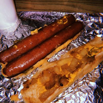 Five Guys - Cheese dog with grilled onions, mustard, and relish - Burgers Near Me - Denton, Texas Five Guys - Cheese dog with grilled onions, mustard, and relish - Burgers Near Me - Denton, Texas
