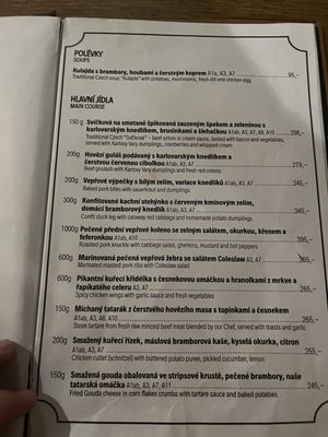 Menu photo 1 Kozlovna U Paukerta Prague, PR