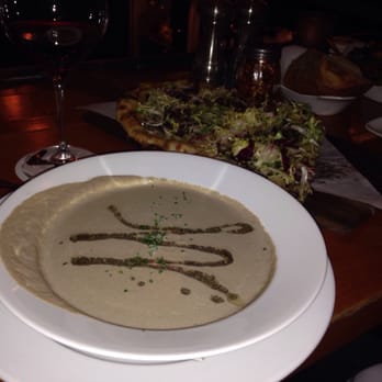 Monti's - Cream of mushroom soup with truffle oil - Mediterranean Near Me - Santa Rosa, California Monti's - Cream of mushroom soup with truffle oil - Mediterranean Near Me - Santa Rosa, California