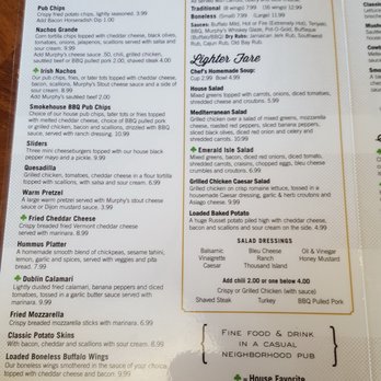 Murphy's Pub - Menu - Irish Near Me - Agawam, Massachusetts