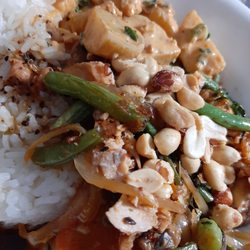 Chiko - Smashed salmon with the Korean potato salad. I added the peanuts. :)
