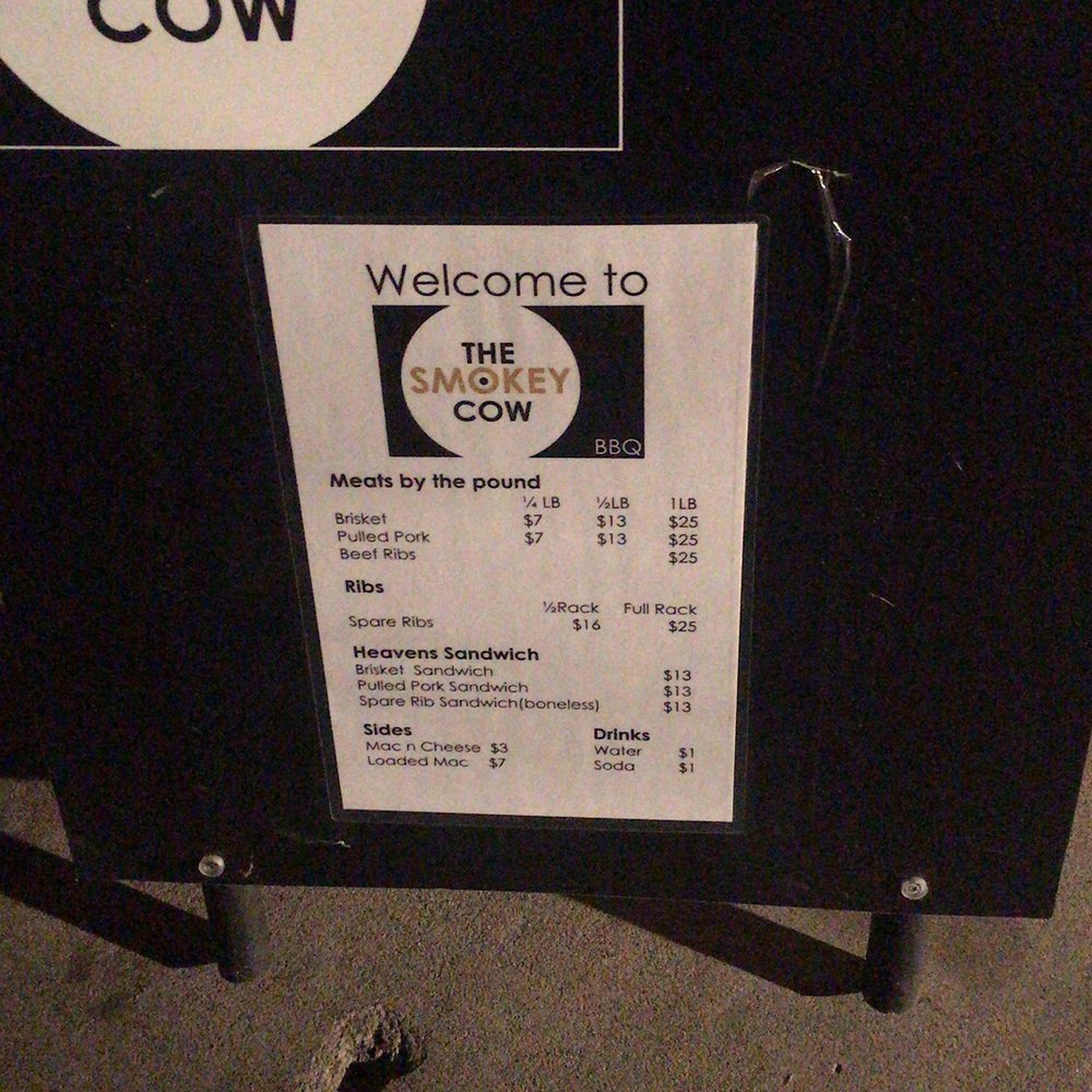The Smokey Cow - Menu - Pop-Up Restaurants Near Me - Burbank, California