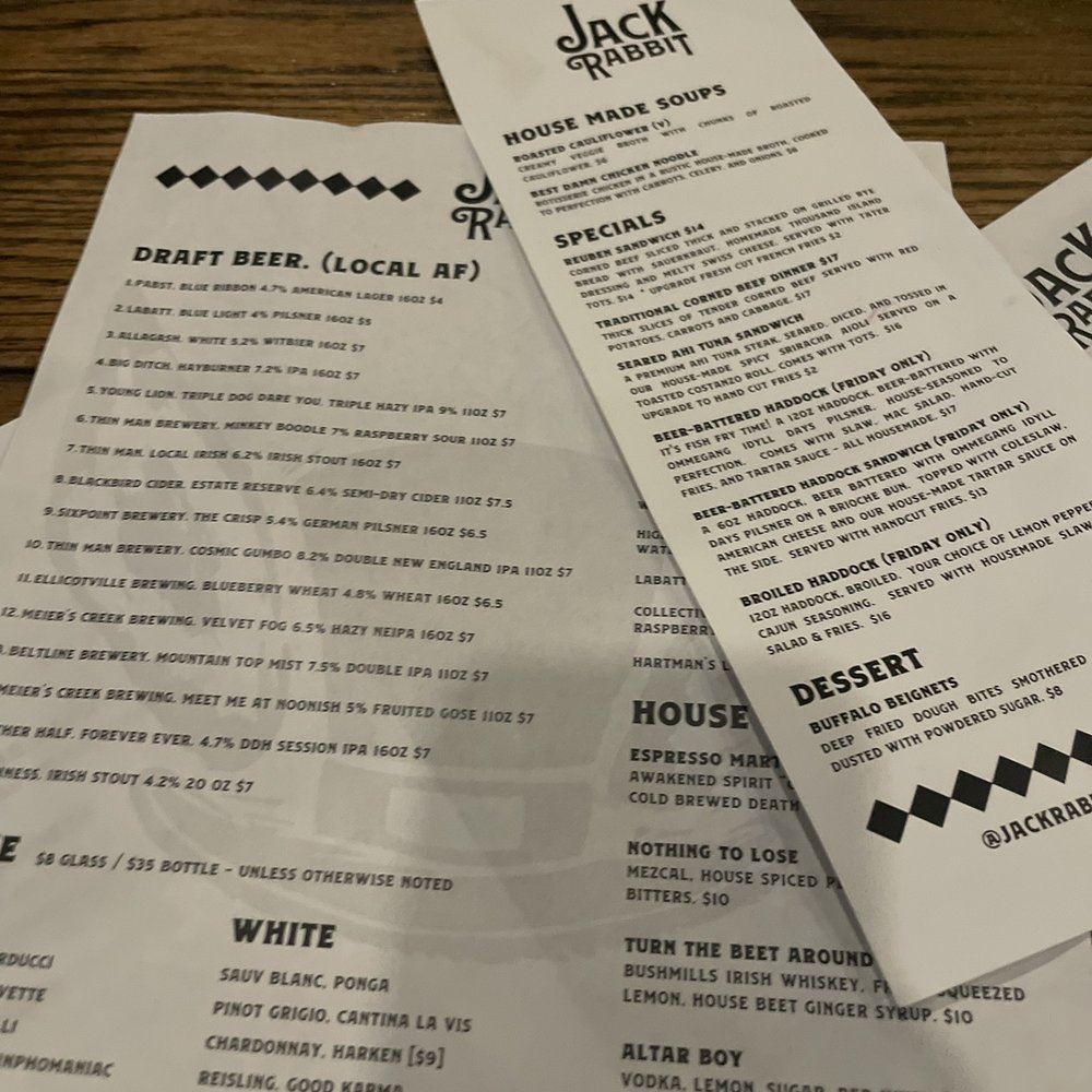 Jack Rabbit - Menus - Bars Near Me - Buffalo, New York Jack Rabbit - Menus - Bars Near Me - Buffalo, New York