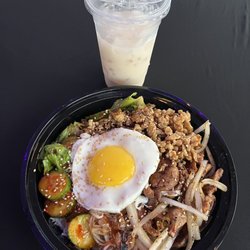 NoMambres - Half and Half Bowl with Mazapán Agua fresca.