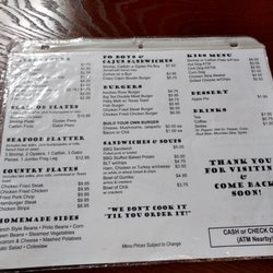 The Shrimp Boat Cajun Cafe - Menu