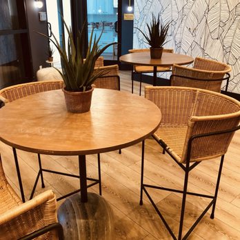 ASPIRE Salon Studios - Sitting area where the coffee machine is. - Hair Salons Near Me - Costa Mesa, California