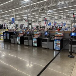 Walmart Supercenter - Closed self checkout area. These machines are never in use.