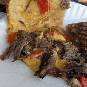 In House Coffee - Microwaved dried though beef, Kraft single, jarred roasted peppers, sparse sauted onions, dry flatbread that crumbles - Coffee & Tea Near Me - Worcester, Massachusetts