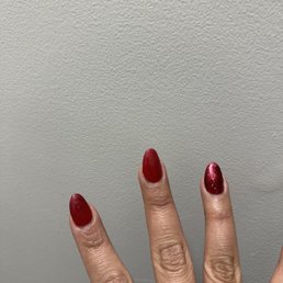 This is the other hand and the middle and index are both messed up a little bit because of how it was filed