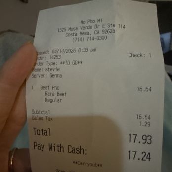 Mo Pho Mi - Proof I was there! - Vietnamese Near Me - Costa Mesa, California