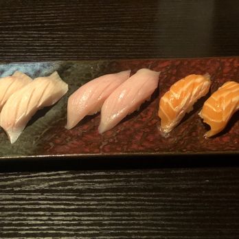 Ushio Sushi - Salmon and hamachi belly nigiri. - Sushi Bars Near Me - Davie, Florida