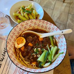 Ravioli Wang - The cucumber salad is a must!