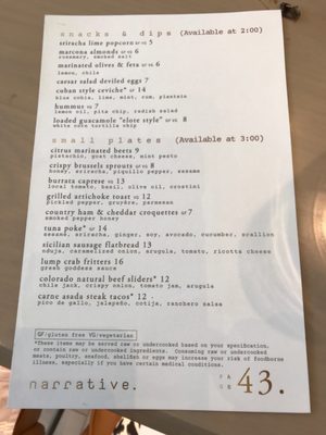 Menu photo 6 Narrative Denver, CO Menu photo 6 Narrative Denver, CO