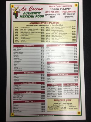 Menu photo 4 La Cocina Ramona, CA