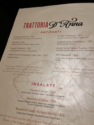 Menu photo 3 Trattoria D' Anna Dunedin, FL Menu photo 3 Trattoria D' Anna Dunedin, FL
