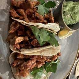 Chicken tacos. If you don't like beans tell them no beans on the tacos. Chicken tacos. If you don't like beans tell them no beans on the tacos.