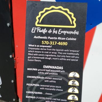 El Puerto de las Empanadas - Front of the menu - Food Trucks Near Me El Puerto de las Empanadas - Front of the menu - Food Trucks Near Me