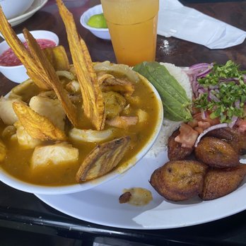 Garcia's Restaurant - "Viagra" comes with rice salad and maduro. glass of passion fruit juice. - Latin American Near Me - Union City, New Jersey