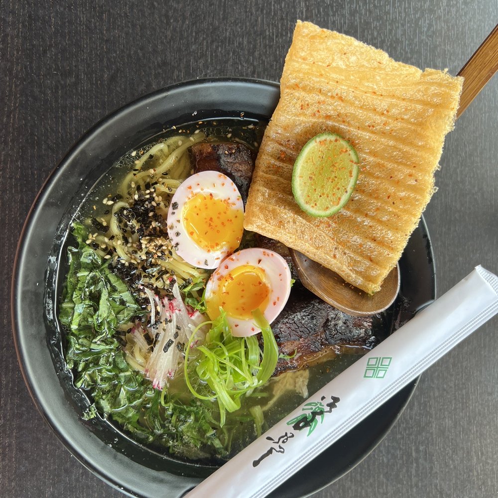 Fork & Hen - Special - cilantro lime Pork belly & Chicken Ramen with Pork Rind oh and an egg - Soul Food Near Me - Sarasota, Florida Fork & Hen - Special - cilantro lime Pork belly & Chicken Ramen with Pork Rind oh and an egg - Soul Food Near Me - Sarasota, Florida