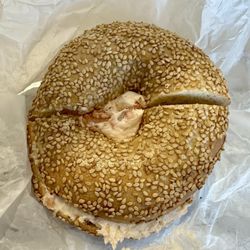Buddy’s Bagels - Sarasota - Sesame seed bagel with lox cream cheese