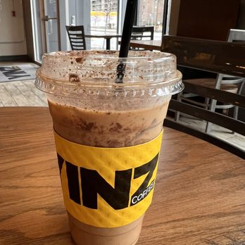Yinz Coffee - Biscoff Cookie Latte (iced). Good but doesn't really taste like Biscoff. - Cafes Near Me - Pittsburgh, Pennsylvania