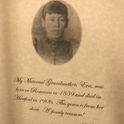 Duncaster - A story of someone's Maternal Grandmother Eva & Eva's gown.
