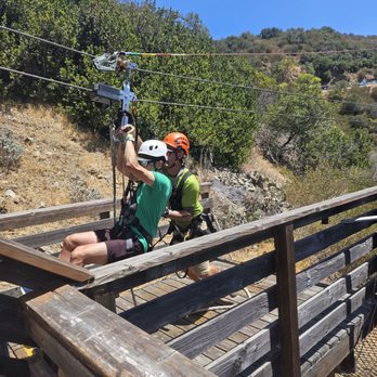 Catalina Eco Zip Line Tours - Hayden the Breaks catching my husband! - Tours Near Me - Avalon, California Catalina Eco Zip Line Tours - Hayden the Breaks catching my husband! - Tours Near Me - Avalon, California