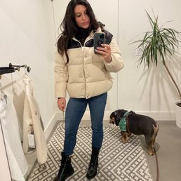 Dressing rooms are spacious enough for you & your bulldog! Dressing rooms are spacious enough for you & your bulldog!