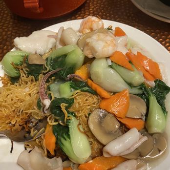KJ Chinese Restaurant - Seafood pan fried egg noodle - Chinese Near Me - Funner, California KJ Chinese Restaurant - Seafood pan fried egg noodle - Chinese Near Me - Funner, California