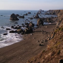 Pacific ocean and the beach from our hike on the Kortum Trail.