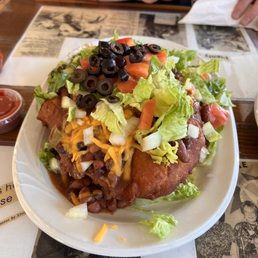 Full order of Indian fry bread taco