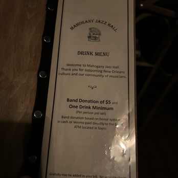 Mahogany Jazz Hall - $5 donation AND 1 drink minimum required - Jazz & Blues Near Me - New Orleans, Louisiana Mahogany Jazz Hall - $5 donation AND 1 drink minimum required - Jazz & Blues Near Me - New Orleans, Louisiana