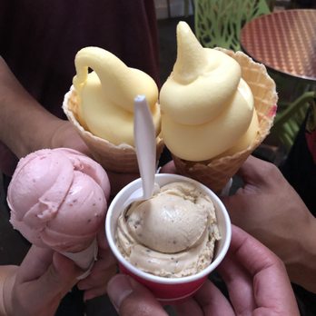 The Scoop - Thanks yelp for putting this spot on my map! Passion sorbet, pineapple soft serve, banoffee with almonds - Ice Cream & Frozen Yogurt Near Me - Spokane, Washington