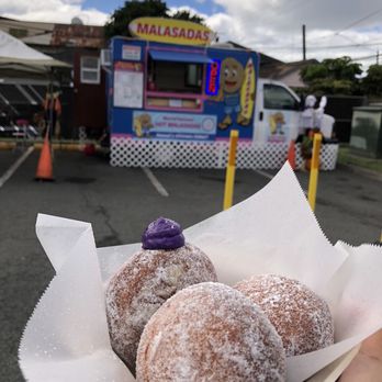 Manuela Malasadas - Plain sugar and ube cheesecake filling - Bakeries Near Me