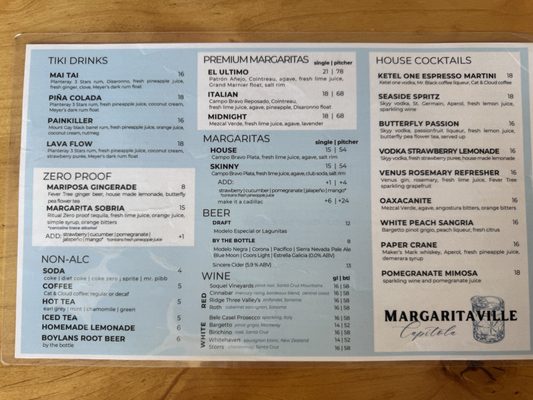 Menu photo 1 Margaritaville Capitola, CA