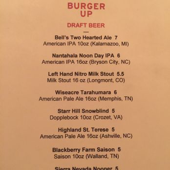 Burger Up - Drafts - New American Near Me - Nashville, Tennessee