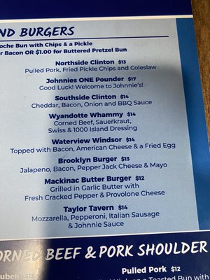Menu photo 8 Johnnie's on 2 St. Ignace, MI
