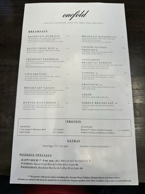 Menu photo 5 Onefold Denver, CO