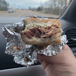 Raisin Cain BBQ - Jumbo pulled pork sandwich (so good!!)