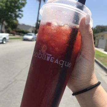 bobaTEAque - Strawberry Black Tea - Bubble Tea Near Me - Orange, California