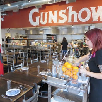 Gunshow - Mercedes and her cocktail cart. Dining room and open kitchen. - New American Near Me - Atlanta, Georgia
