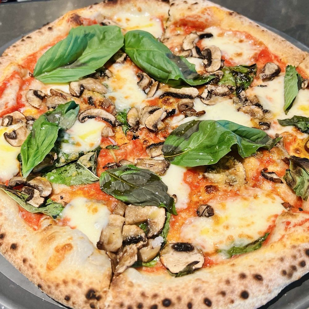 Pizzana - Houston - Margherita pizza with added mushrooms - Pizza Near Me - Houston, Texas