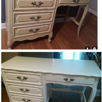 Time Treasures - Above before - old and dingy Below after - updated and new ready to be re-purposed as a vanity! - Furniture Reupholstery Near Me - Chicago, Illinois