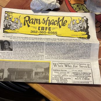 Ramshackle Cafe - Menu - American Near Me - Leesburg, Florida