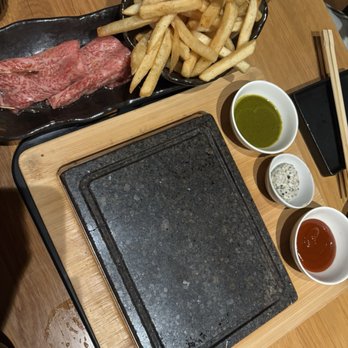 Sandfish Sushi & Whiskey - Wagyu hot stone with the cold French fries - Sushi Bars Near Me - Phoenix, Arizona Sandfish Sushi & Whiskey - Wagyu hot stone with the cold French fries - Sushi Bars Near Me - Phoenix, Arizona
